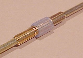 Picture of the first pass of the brass tubing of John's version of the 20mm Oerikon Cannon - John Drain's Model PT-Boat Site