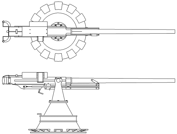 37mm Bofors Canon upon Base without Magazine - PT-Boat.com