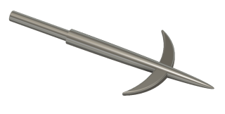 Picture of the Schnellboot Boat Hook Printed at 1/20th Scale (4th Verson) - John Drain's Model PT-Boat Site