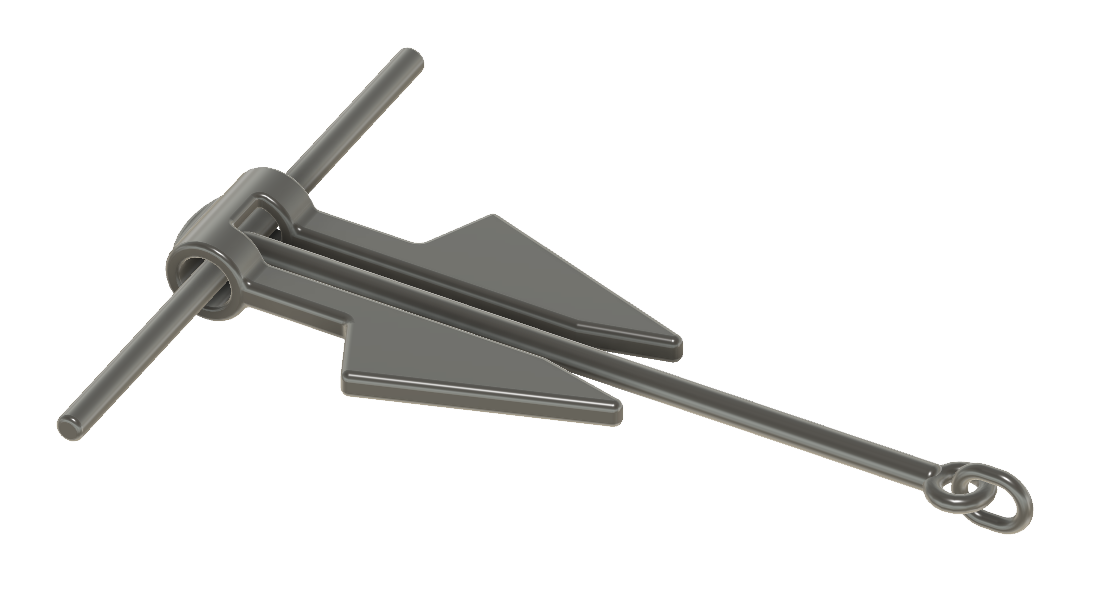 Picture of the Danforth Anchor Printed at 1/20th Scale - John Drain's Model PT-Boat Site