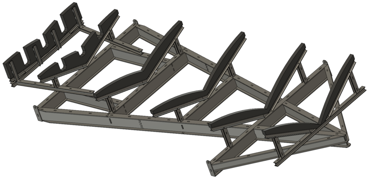 The assembled 3D model of the laser cut cradle kit - John Drain's Model PT-Boat Site