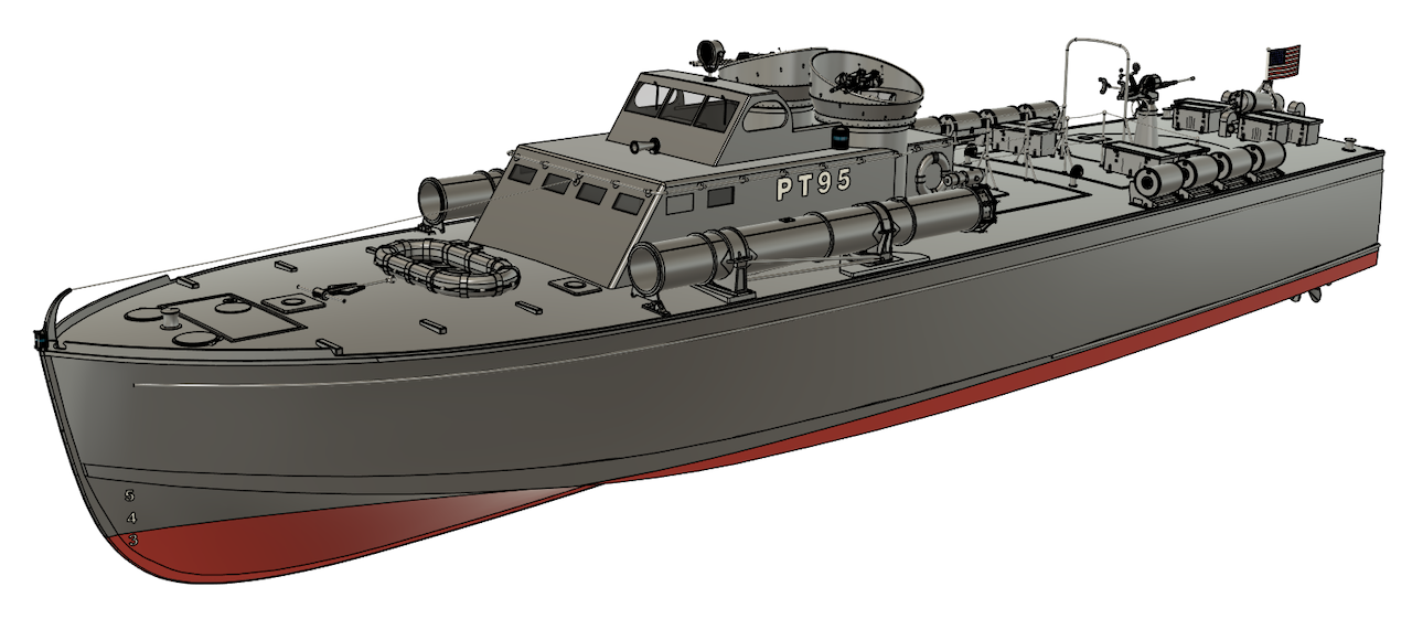 My Original Huckins 20th Scale Design, version 218, circa 2023. - John Drain's Model PT-Boat Site