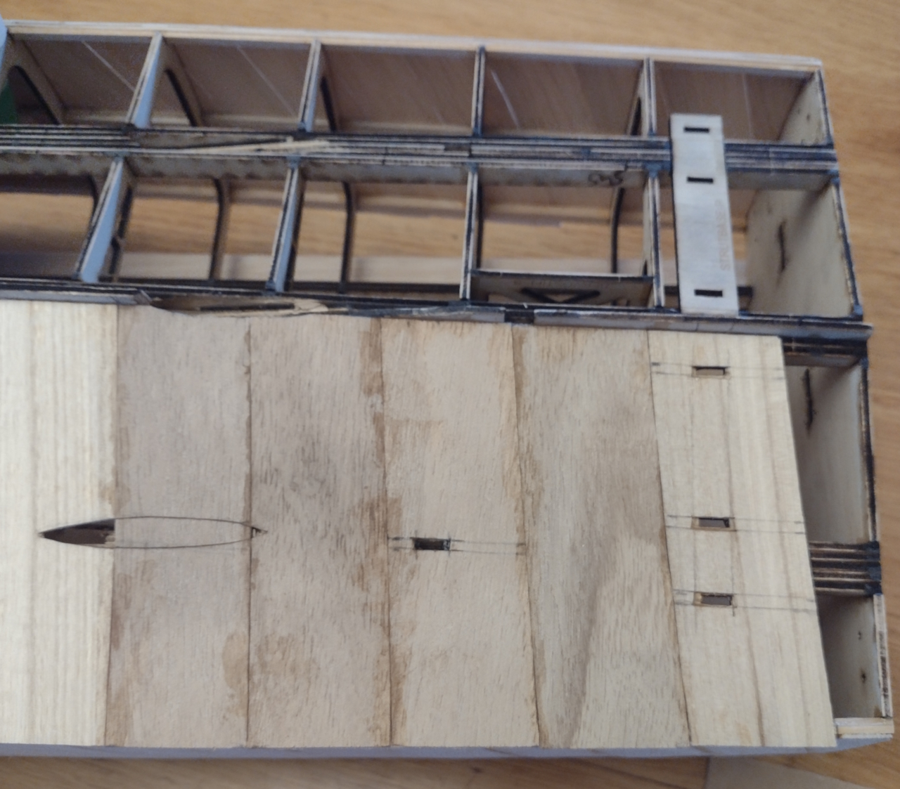 bottom aft planking with the first layer