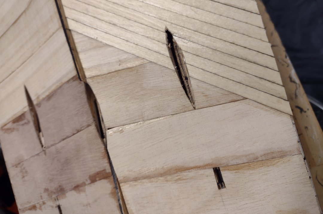 cut neatly around the prop shaft holes