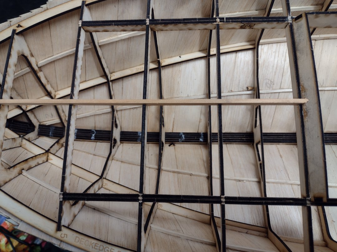 deck stringer at the bow