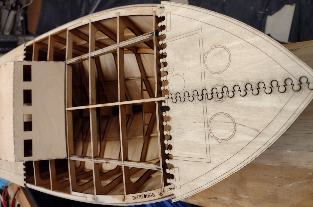 trial fitting the subdeck pieces