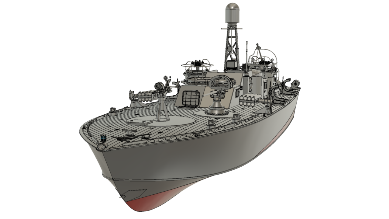 A 2nd Render from AutoCAD Fusion of PT-593 - John Drain's Model PT-Boat Site