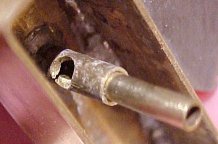 Picture of the Gas Hole of John's version of the 40mm Bofors Cannon - John Drain's Model PT-Boat Site