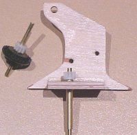 Picture of the Elevating Drive Shift with Bearing and the Pinion Gear from John's version of the 40mm Bofors Cannon using the Scalextrix - John Drain's Model PT-Boat Site