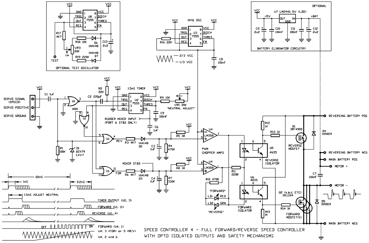 Picture of the modified Speed Controller with two opto Isolators Included