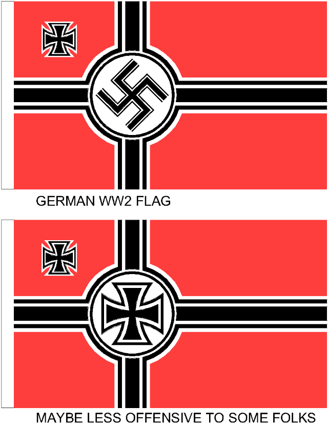 Picture of the variations of German flags of World War II - For Historical Accuracy Only