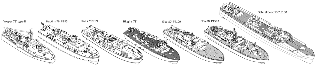 Picture of the Complete Fleet of craft available from PT-Boat.com