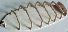 The original balsa version of the dinghy, as ribs only - John Drain's Model PT-Boat Site
