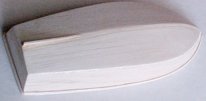 The original balsa version of the dinghy, completed, upside-down - John Drain's Model PT-Boat Site
