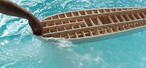 My Original Boat Hull, Designed in 1997, Against my Swim Spa Jet - John Drain's Model PT-Boat Site