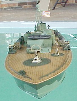 The Original Hull (Front-On) In My Pool, Circa 1998 - John Drain's Model PT-Boat Site