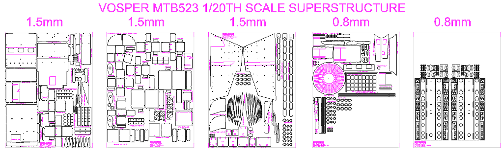 John's 1/20th Scale Vosper Superstructure Kit - The Rendered Plans - John Drain's Model PT-Boat Site