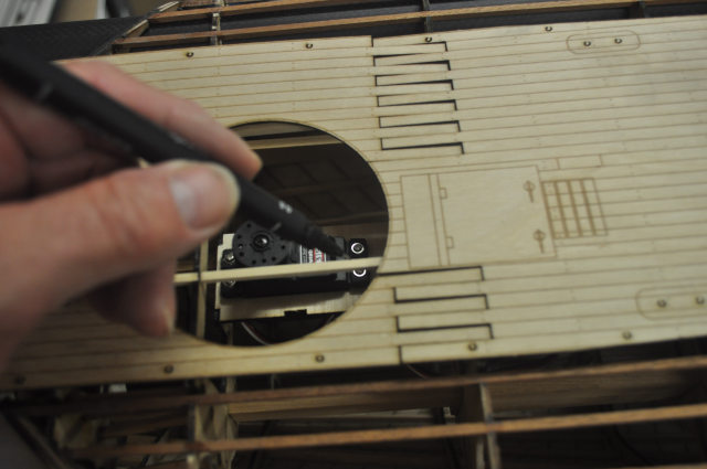 Marking The Deck Beams To Cut