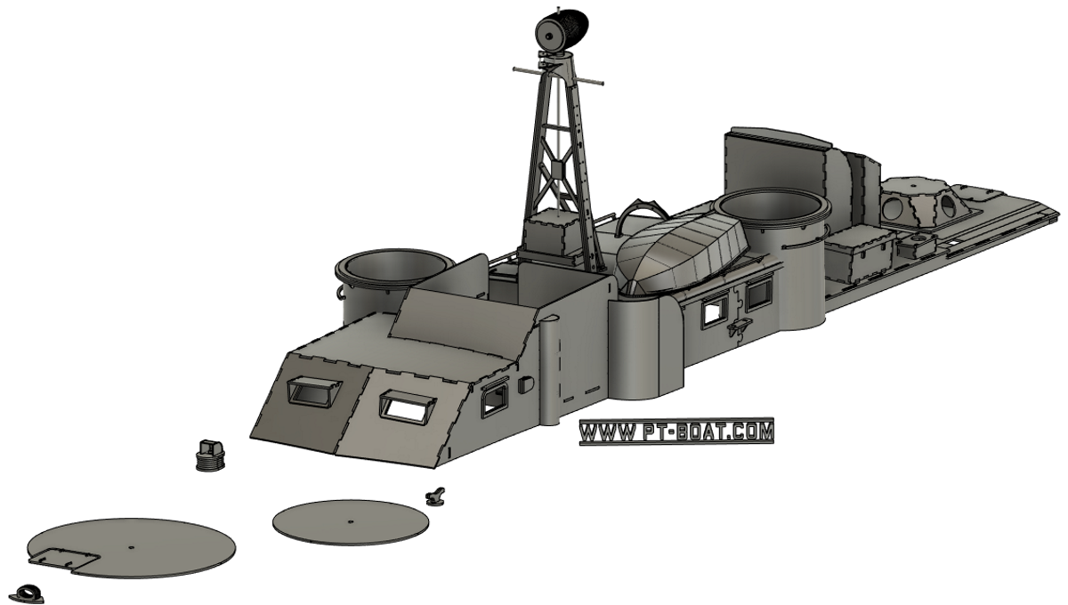 My interpretation of the 3D version of the Elco for the Superstructure Kit - John Drain's Model PT-Boat Site