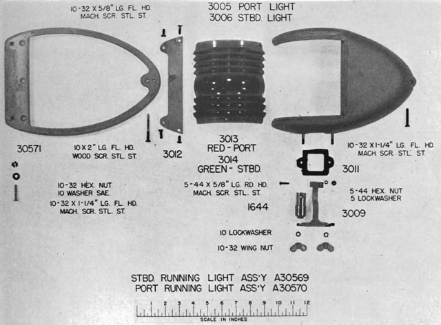 The Port and Starboard Running Lights for the Superstructure Kit - John Drain's Model PT-Boat Site