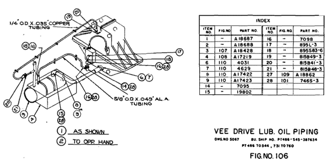 Example of the Vee Drive Oil Piping - John Drain's Model PT-Boat Site