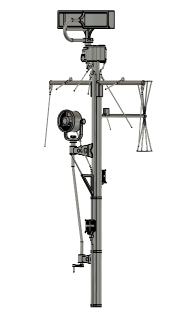 My AutoCAD version of the 20th Scale Vosper Mast - Front View - Large Version - John Drain's Model PT-Boat Site