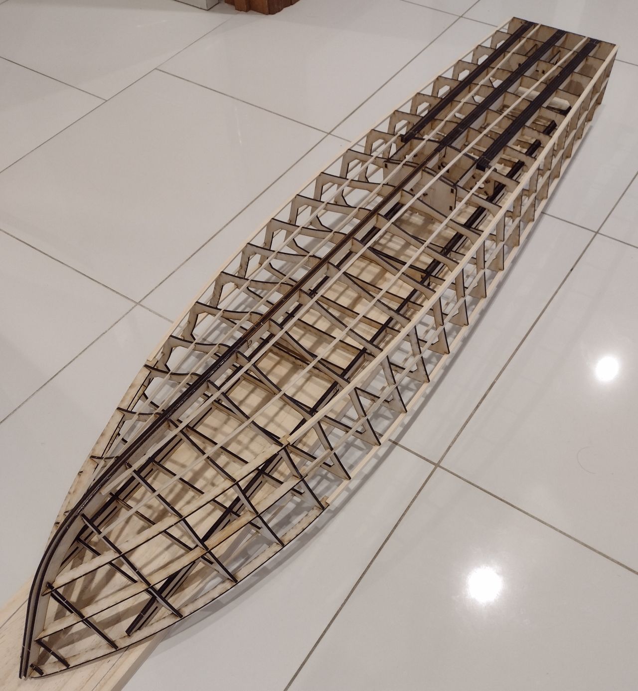 My AutoCAD version of the 20th Scale Vosper Hull with all Sides and Bottom Stringers Added - Large Version - John Drain's Model PT-Boat Site