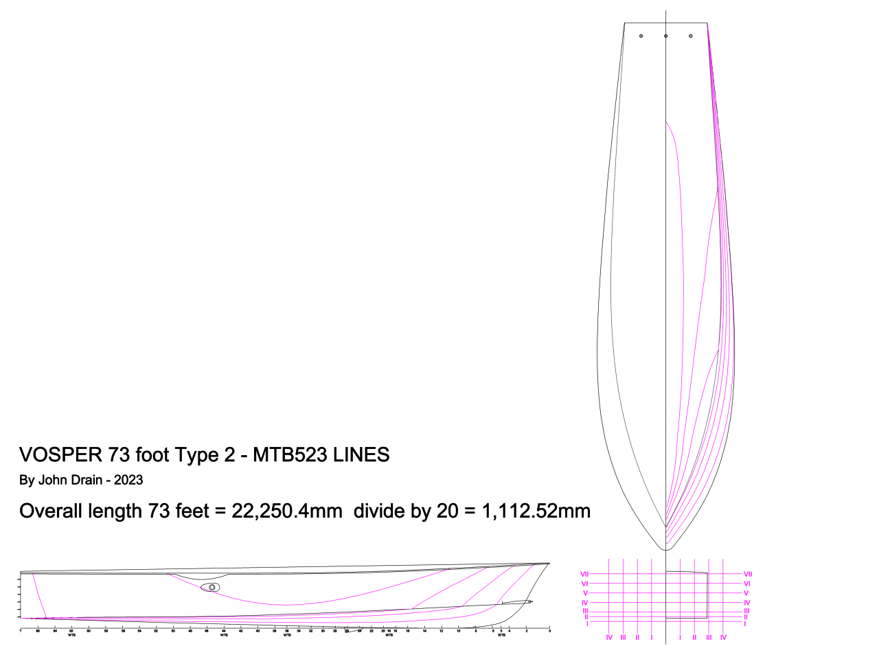 My AutoCAD version of the MTB Lines from the Vosper - John Drain's Model PT-Boat Site