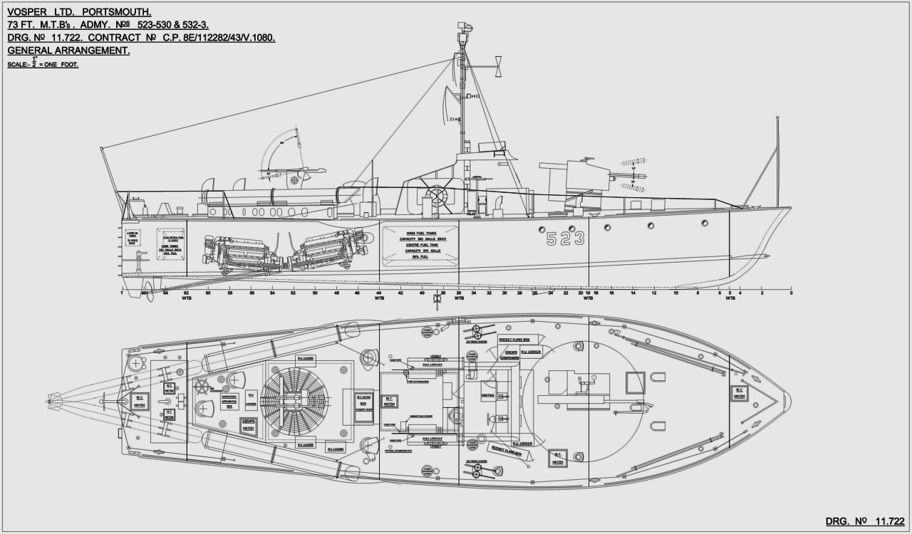 Original Scan (DRG 11722) the MTB Drawing - John Drain's Model PT-Boat Site