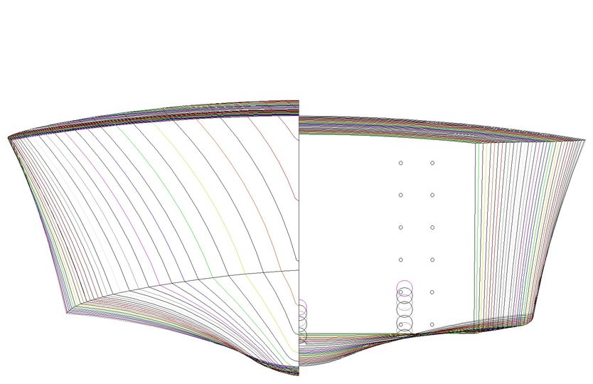 My AutoCAD version of the 20th Scale Vosper Hull Rib Profiles - Large Version - John Drain's Model PT-Boat Site