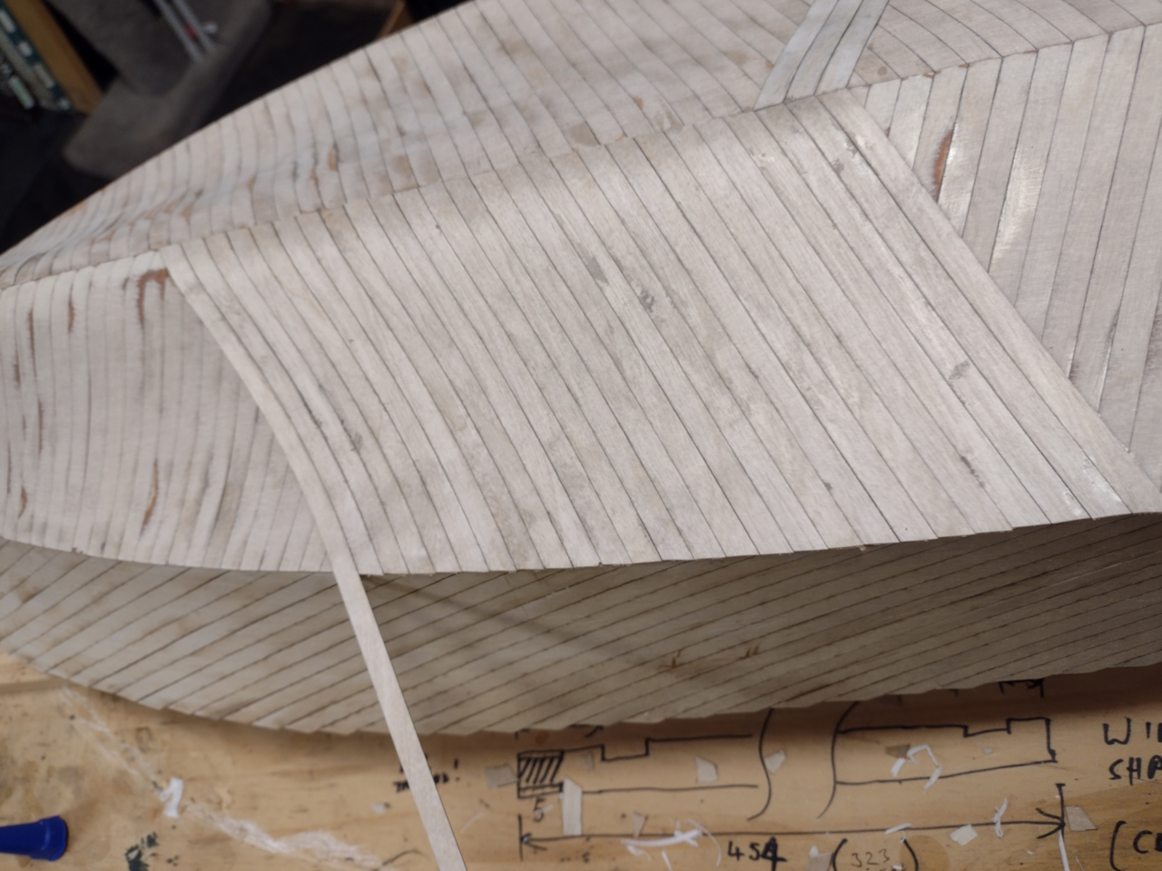 Planking the bottom second layer - John Drain's Model PT-Boat Site