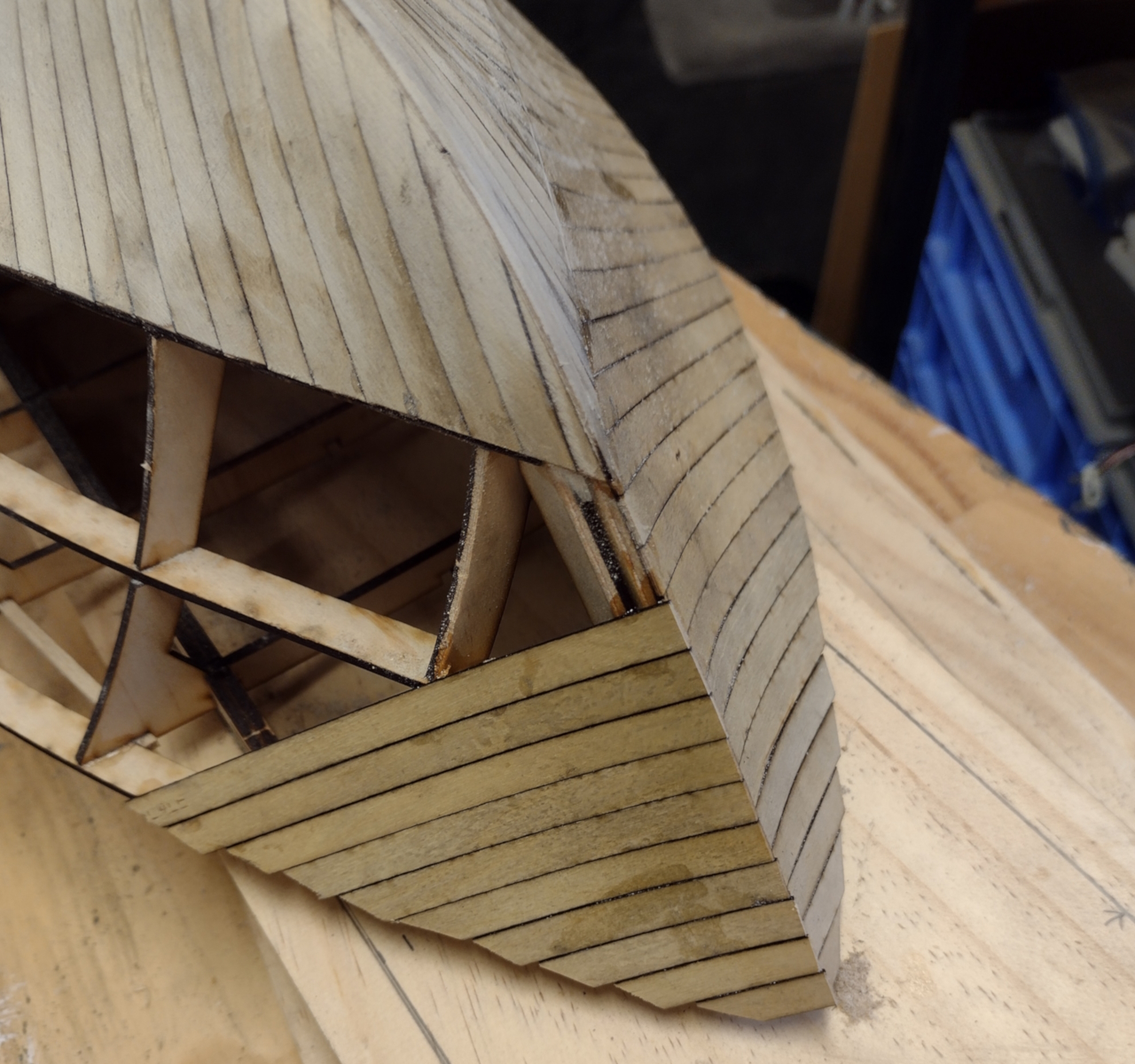 Planking the port side - John Drain's Model PT-Boat Site