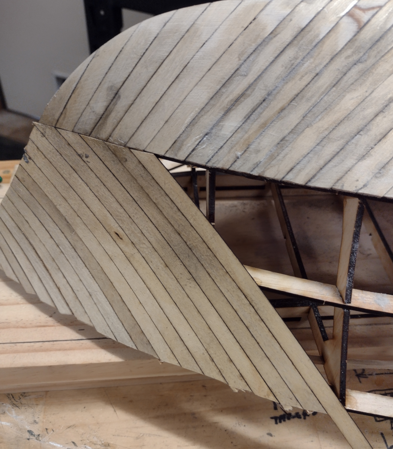 Planking the stbd side more - John Drain's Model PT-Boat Site