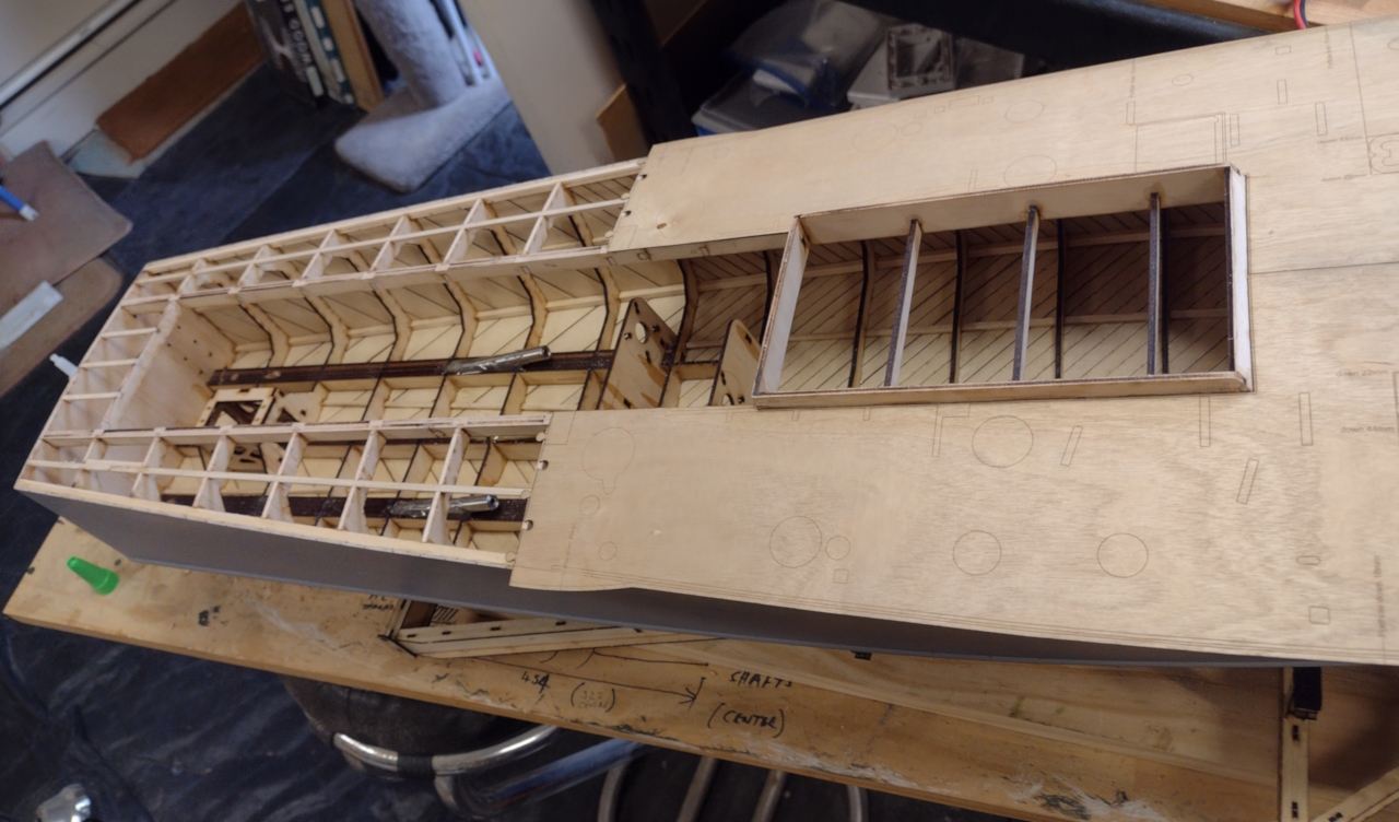 first subdecks fitted! - John Drain's Model PT-Boat Site